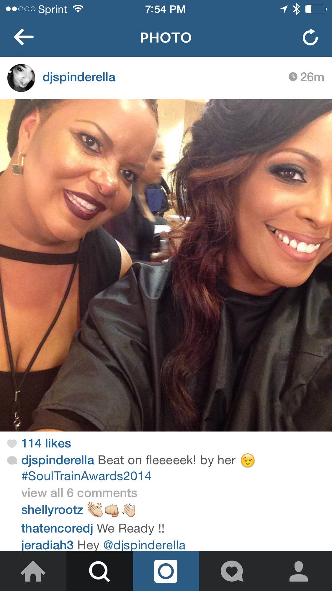 With DJ Spinderella at 2014 Soul Train Awards