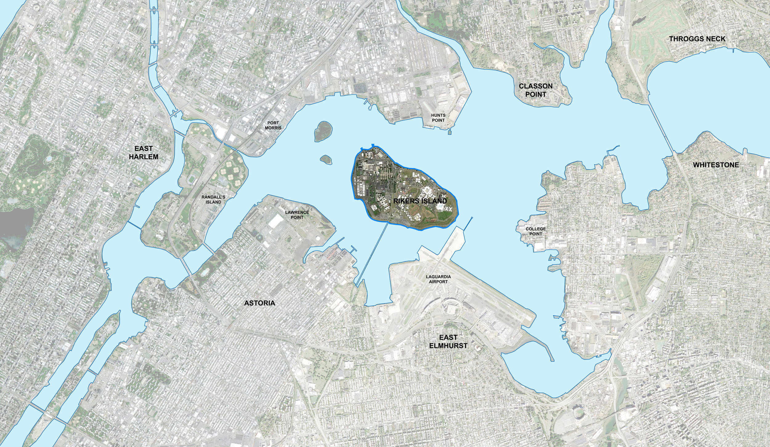 Riker's Island Jail in its Greater New York City context
