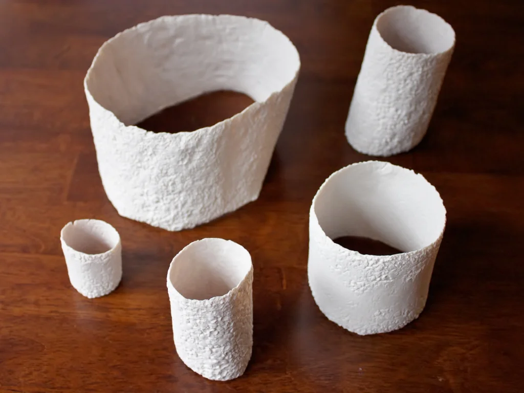 "Coral Candle Covers (Set of 5)" Largest 6"x5"x4" Porcelain $150