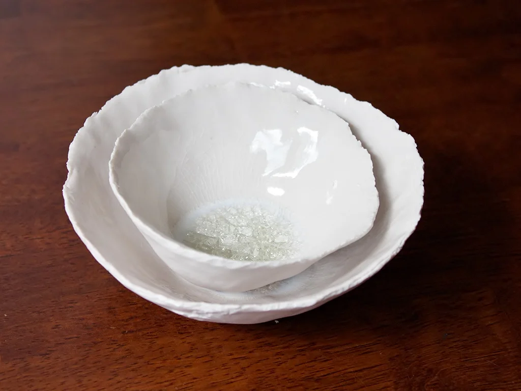 "Thumbshells (Set of 2)" 5"x5"x2" Porcelain $75