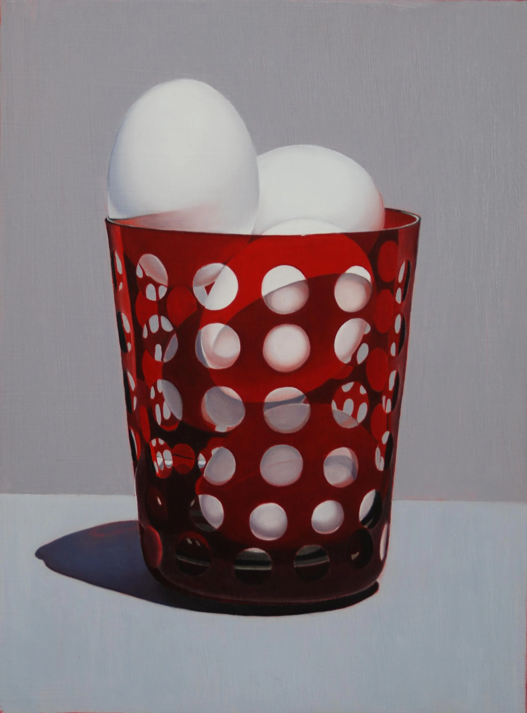 "Eggs In Red Glass" 20"x16" Oil $2,000
