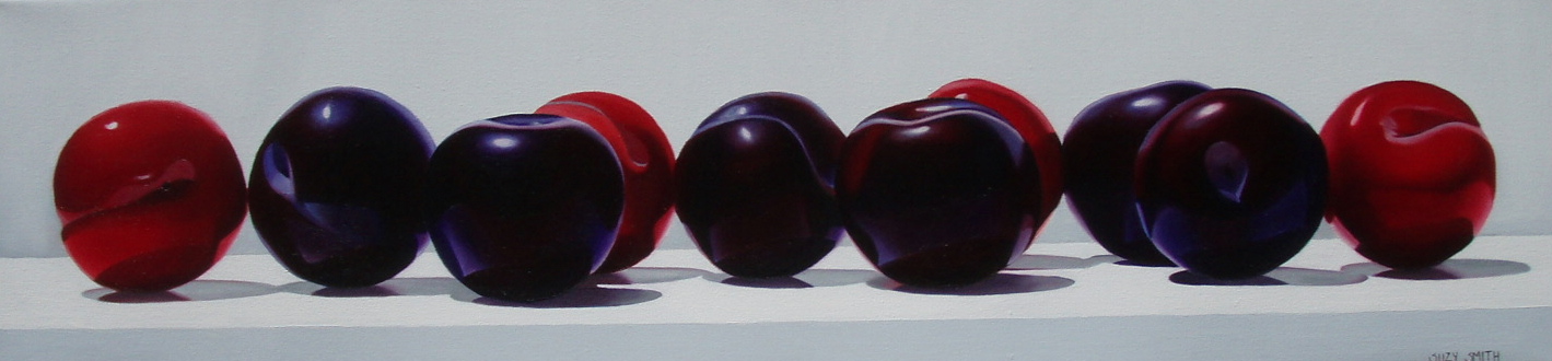 "10 Plums" 8"x32" Oil $2,400