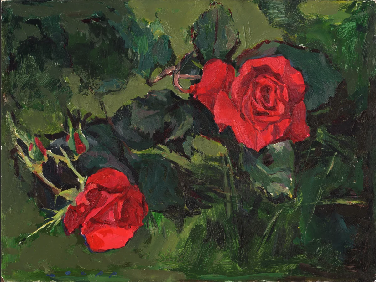 "Roses" 9"x12" Oil On Clayboard $800