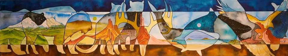 "Totem II" 6"x30" Ink On Watercolor Paper $750