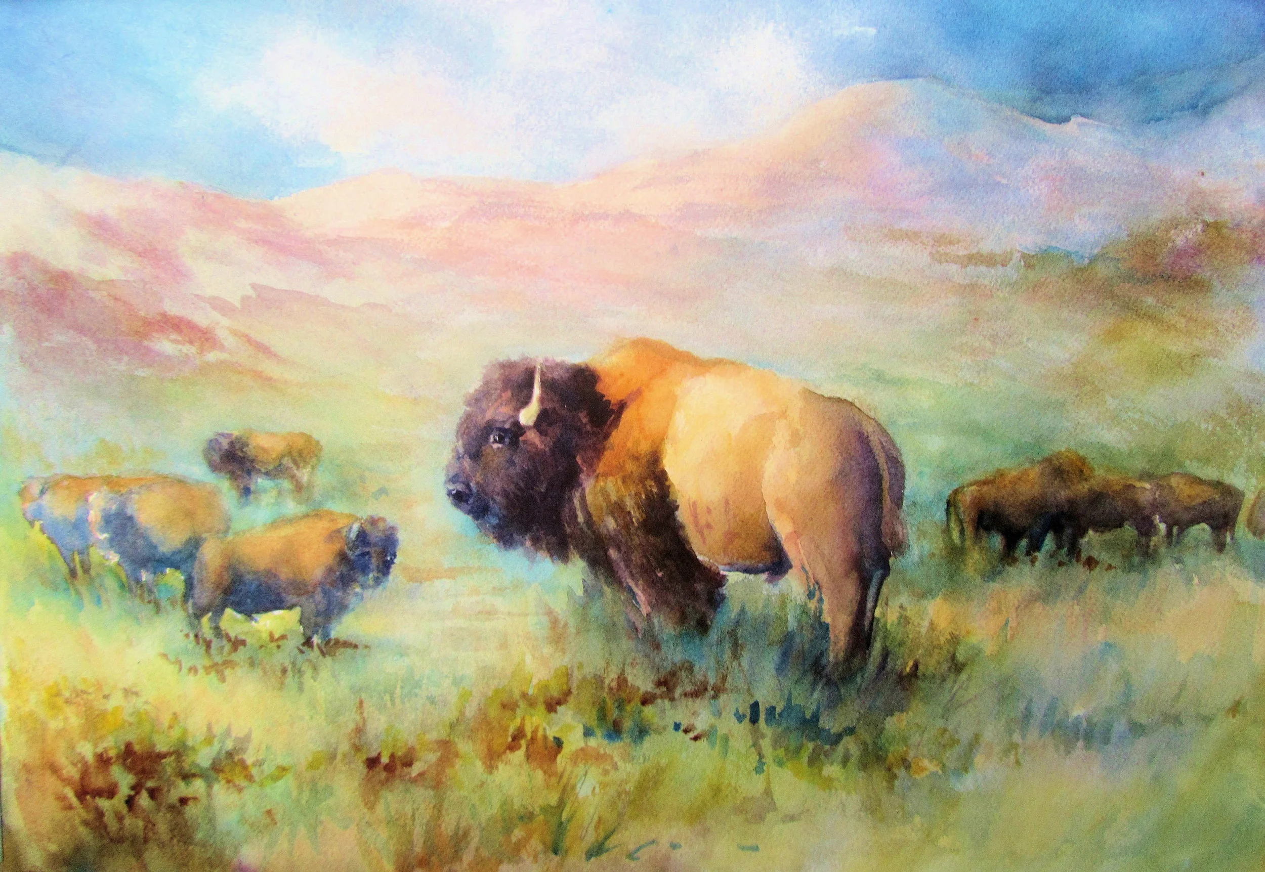 "King Of The Hill" 24"x30" Watercolor $599
