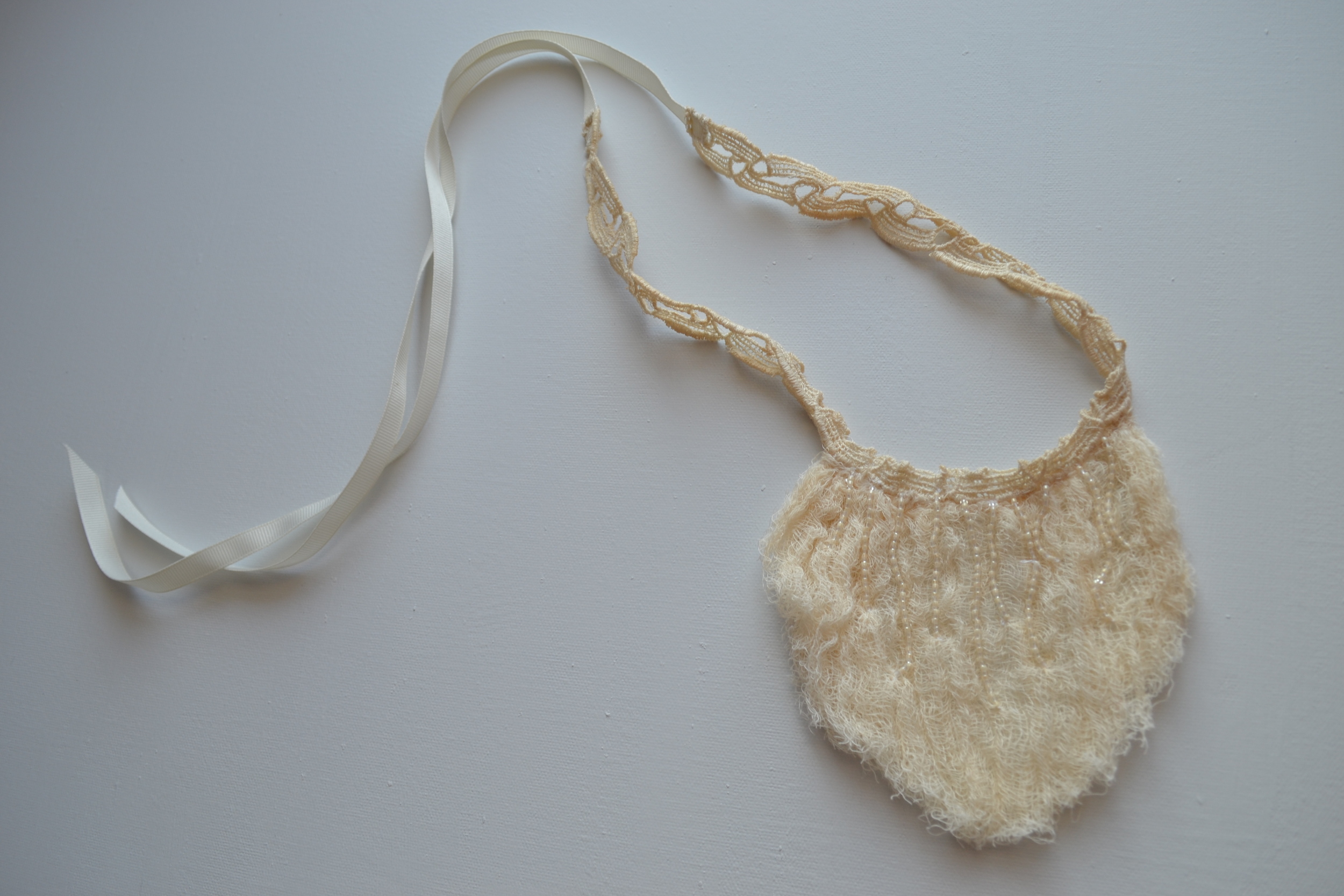 Bib style necklace from L.E.W. designs. Tea dyed cheesecloth, vintage lace and seedbeads. Handmade. Click through for more information. (8).JPG
