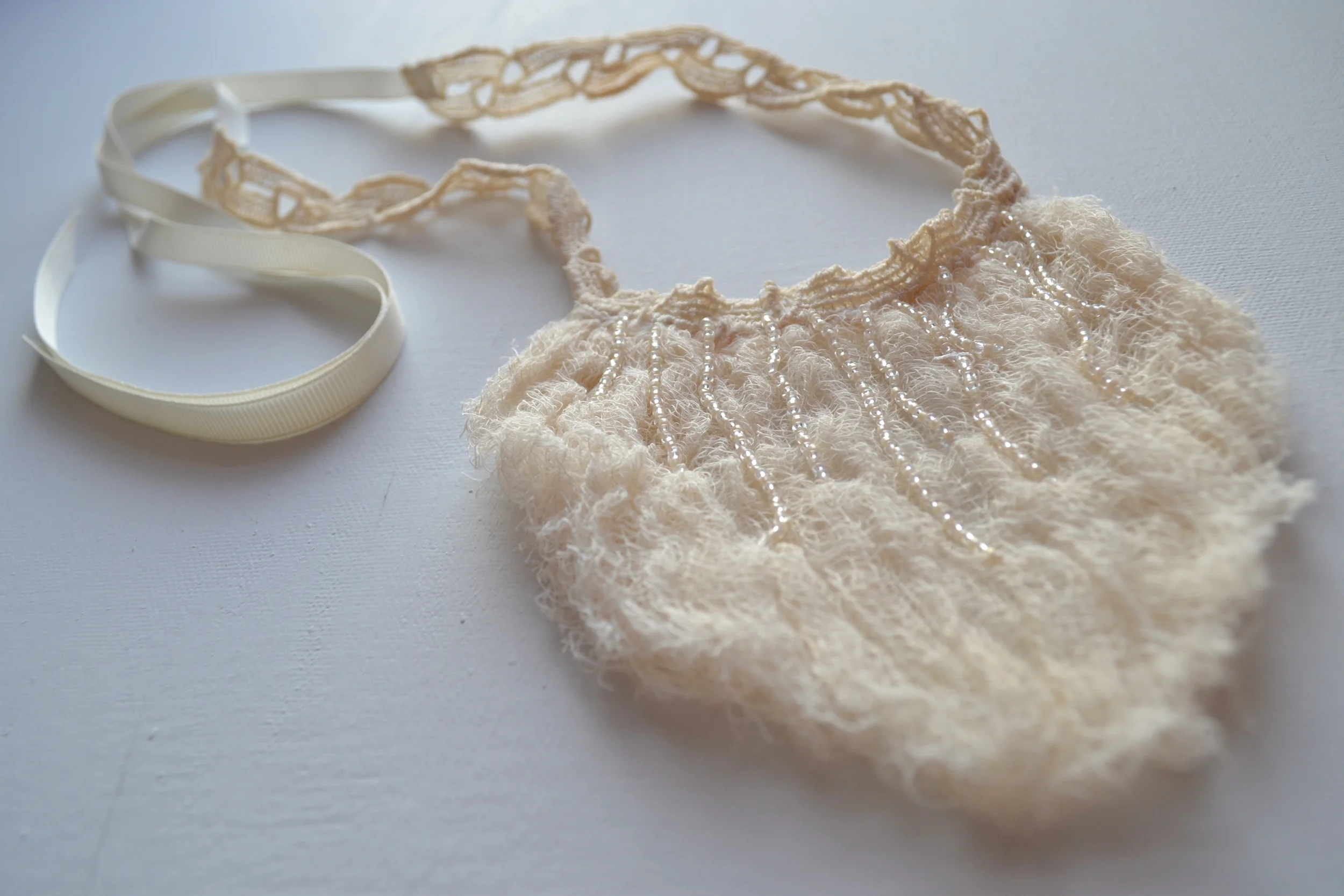 Bib style necklace from L.E.W. designs. Tea dyed cheesecloth, vintage lace and seedbeads. Handmade. Click through for more information. (9).JPG