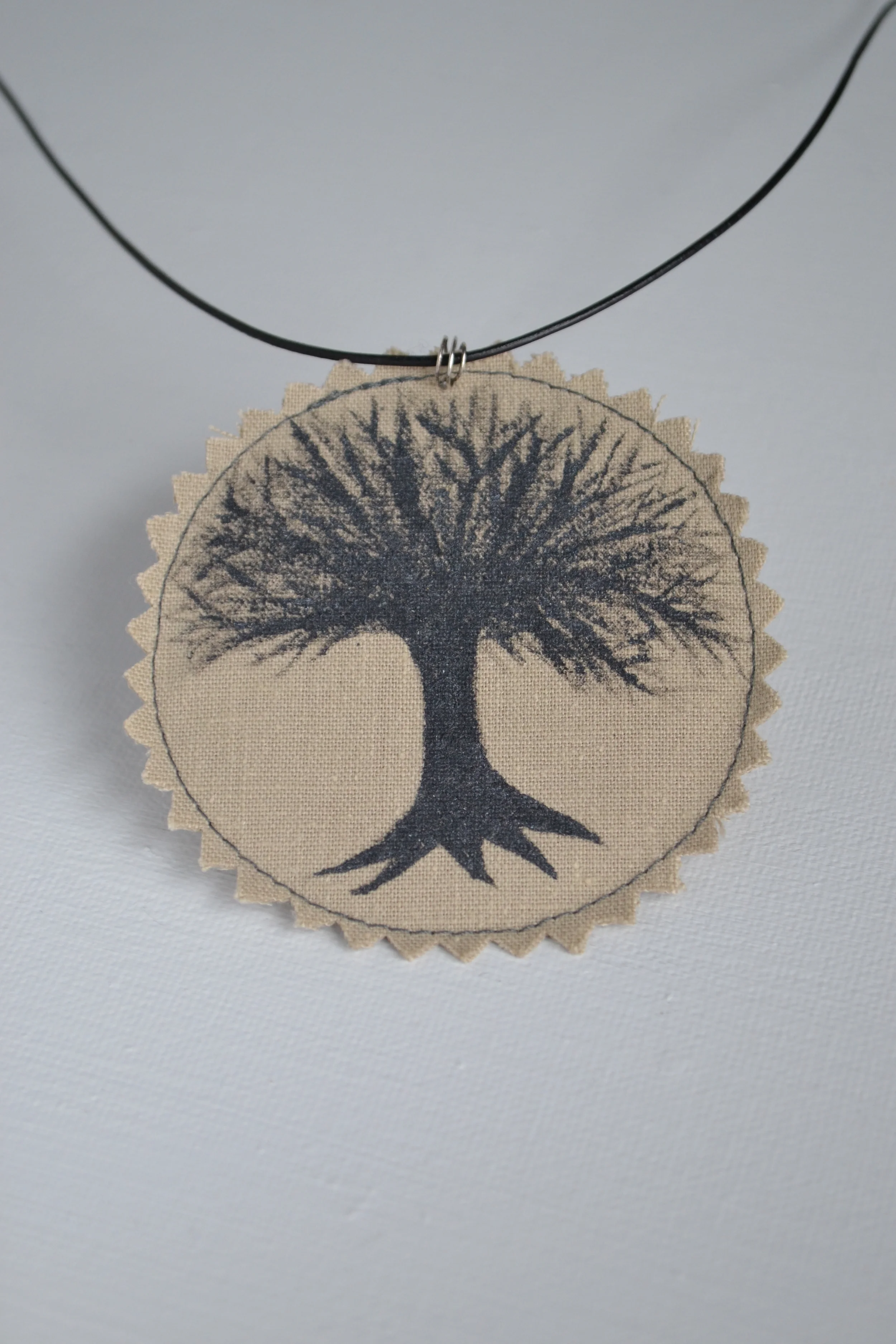 Weightless - Handpainted Tree on a Fabric Pendant - lewdesigns.com.JPG