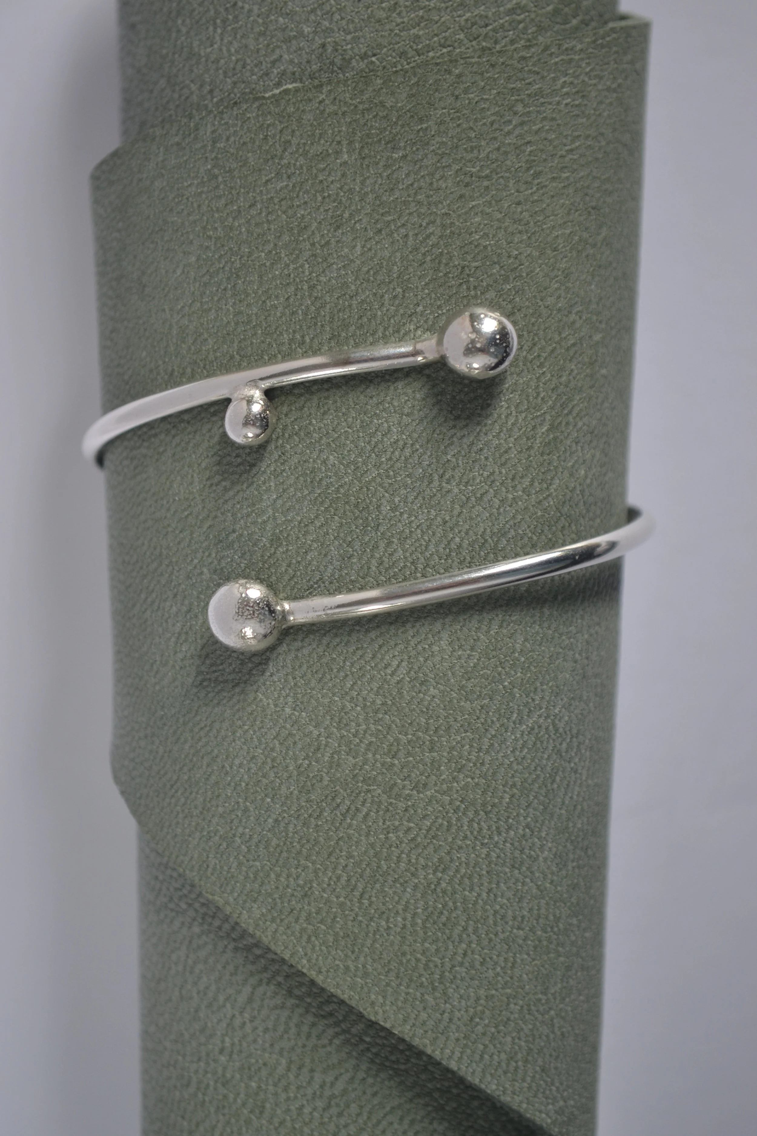 Half Round Bracelet - Solid silver, handcrafted.  - lewdesigns.com.JPG