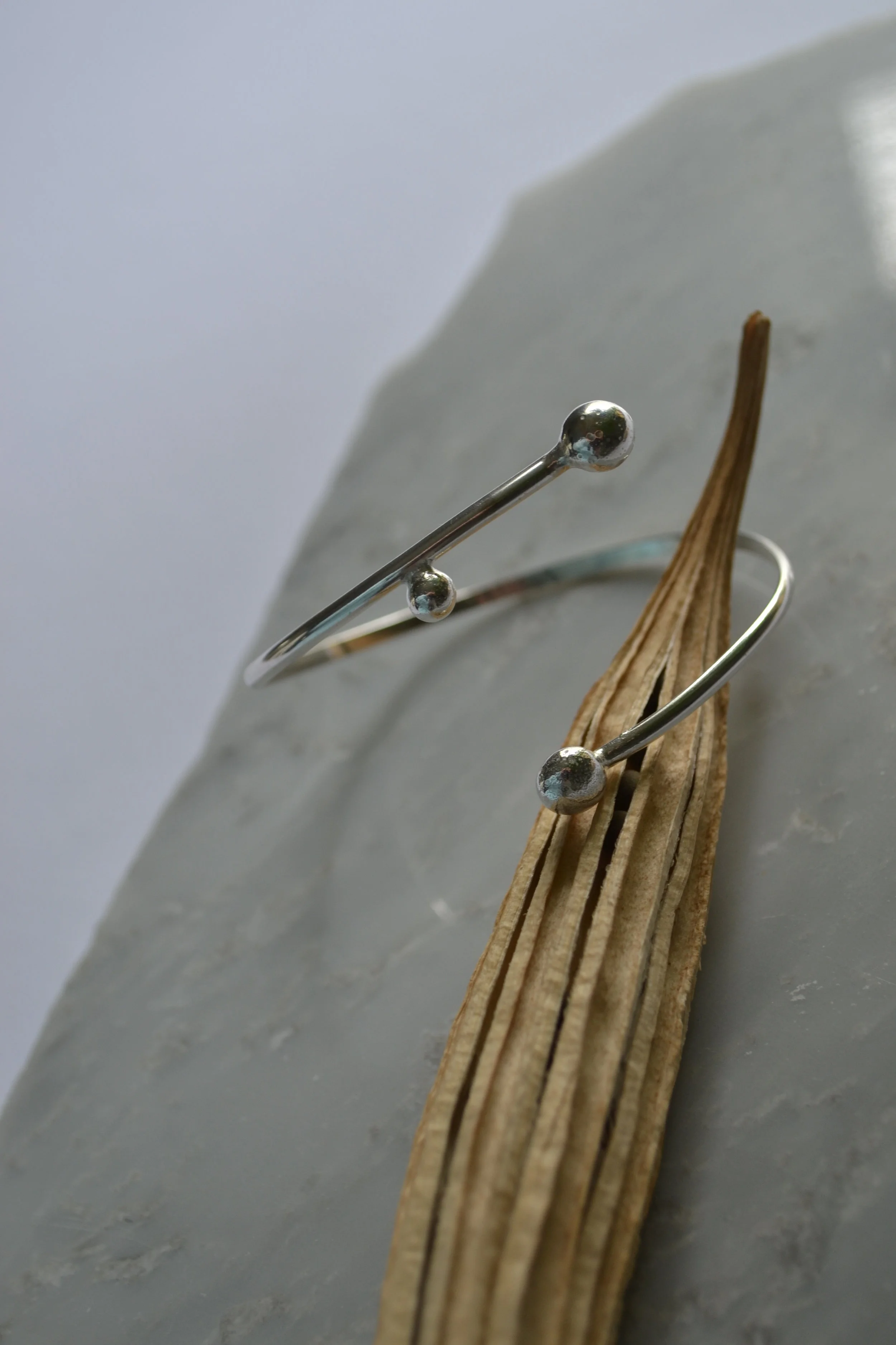 Half Round Bracelet - Solid silver, handcrafted. -  lewdesigns.com.JPG