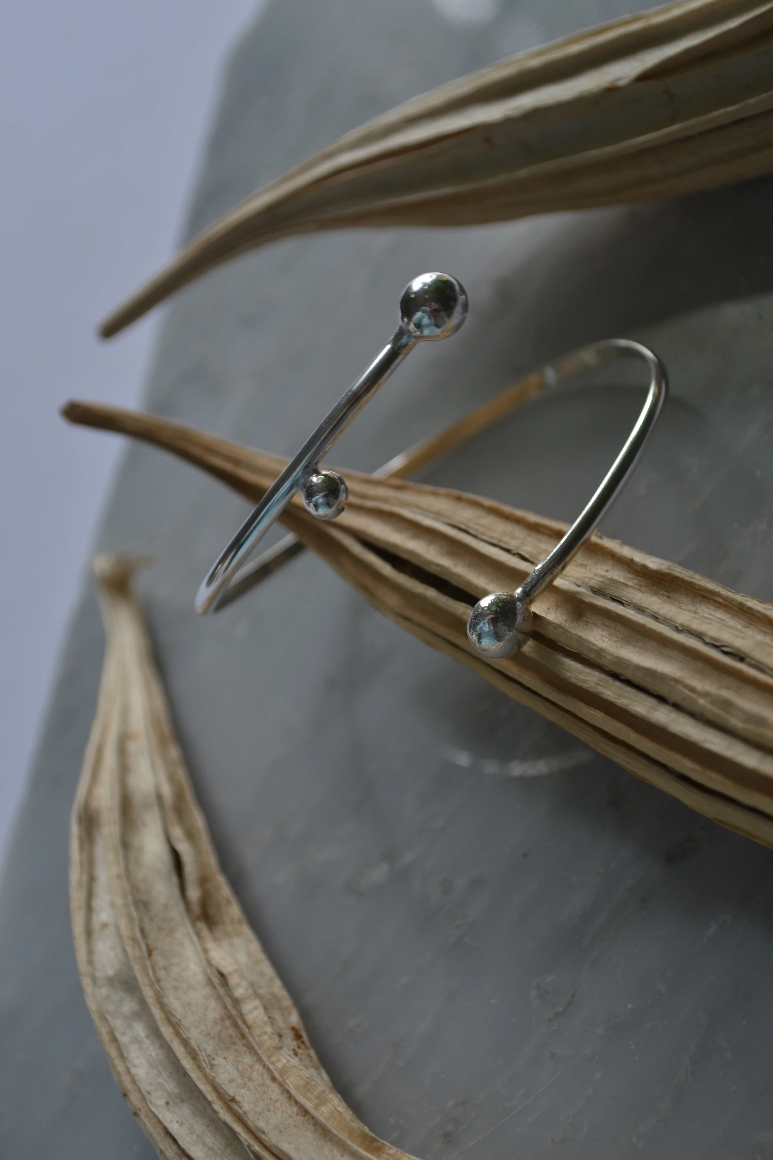 Half Round Bracelet - Solid silver, handcrafted. - lewdesigns.com.JPG