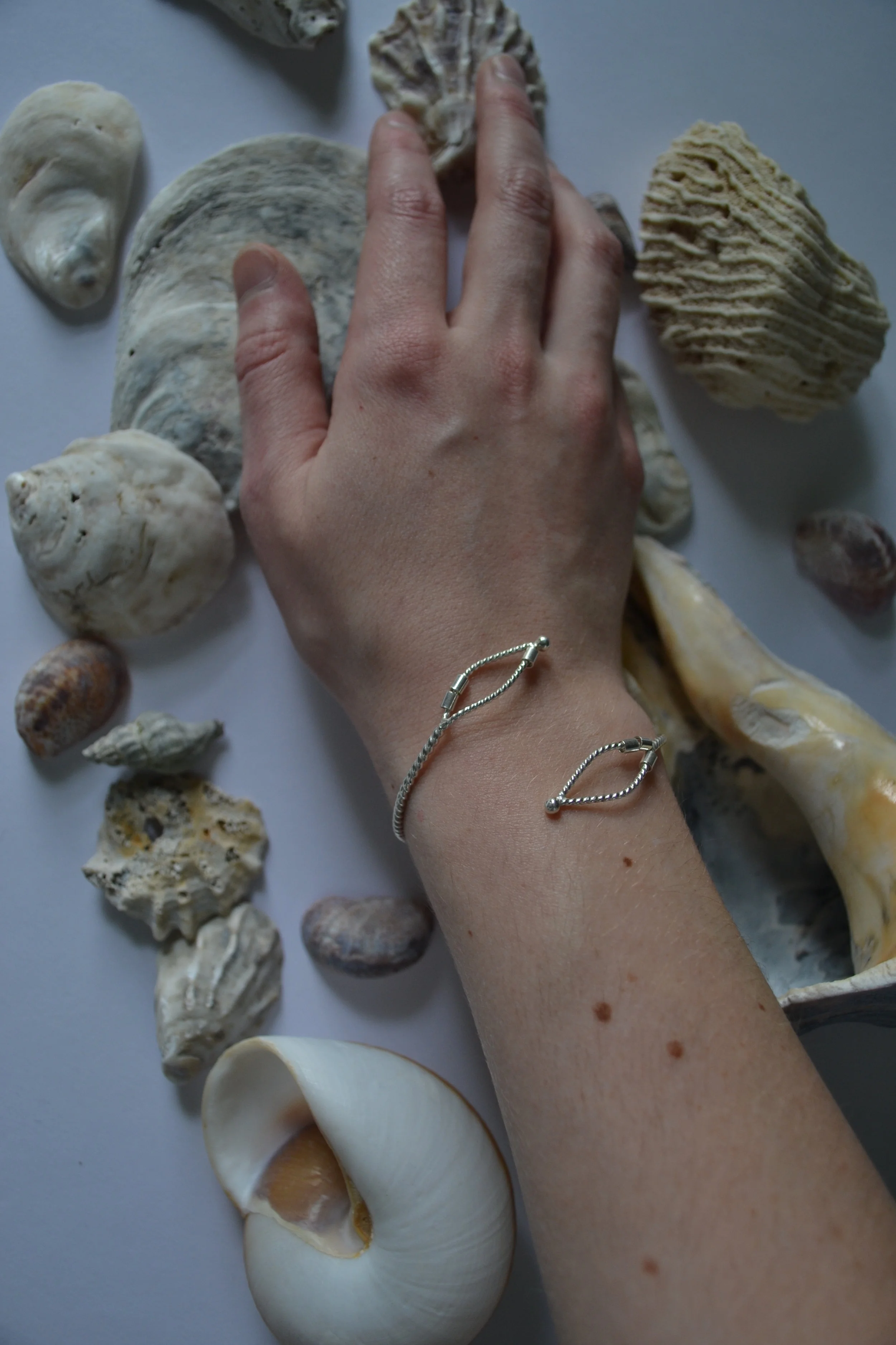 Handcrafted Petal Bracelet - Sterling silver - lewdesigns.com.JPG