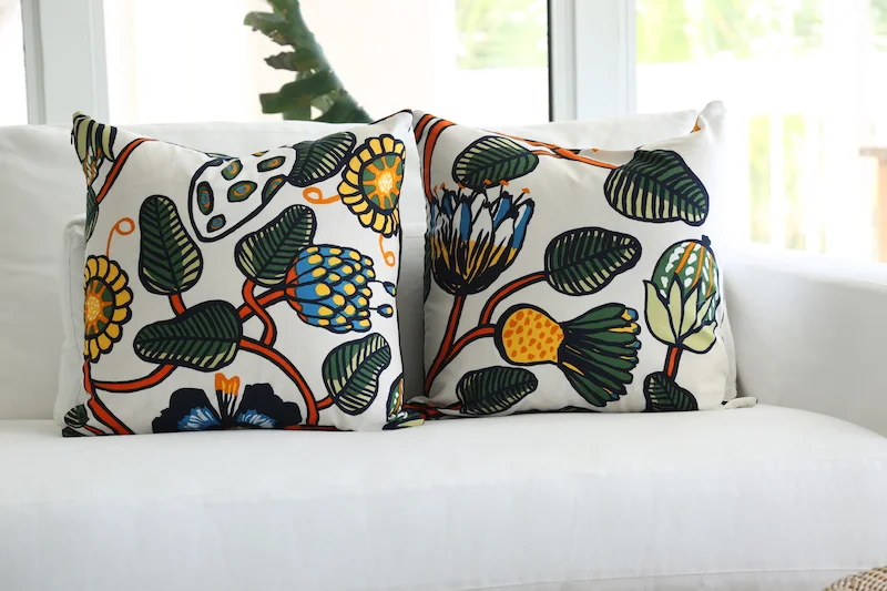 Marimekko Tiara Orange Pillows - a Pair