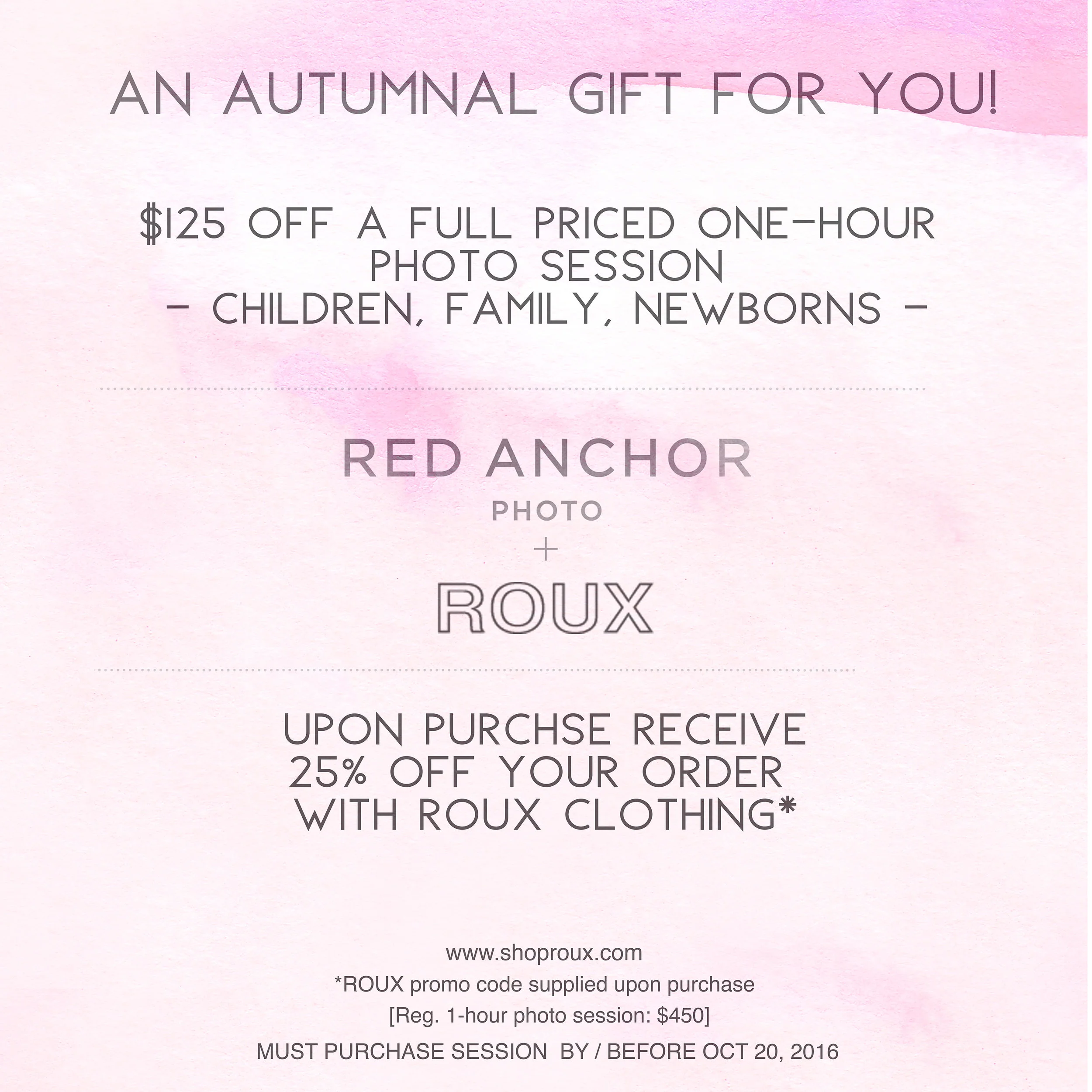 Autumnal Sale: 1-Hour Photo Session