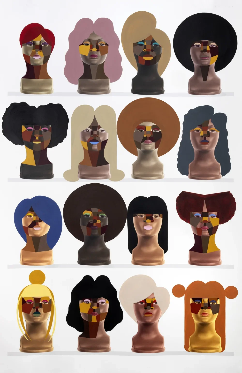 Style Variation 1. 2018.

 

 Acrylic paint on digital photograph inkjet on watercolor paper. 70 in. x 44 in. From the “Beauty World” series. 