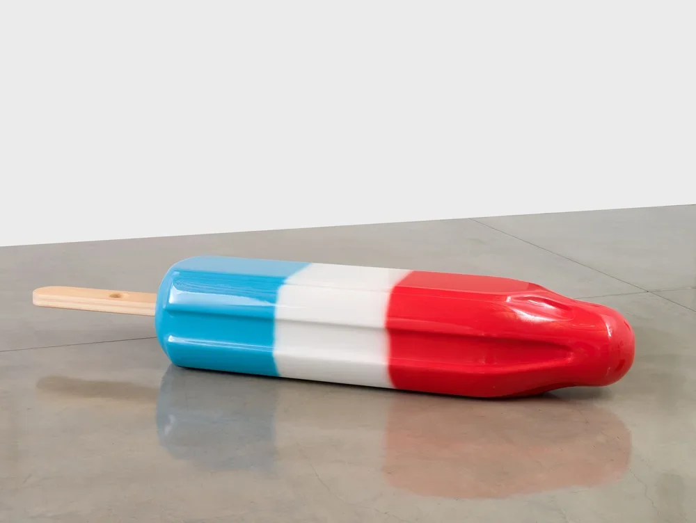  Cool Down Bench. 2023.  
 
Fiberglass, epoxy resin, polyurethane paint, single-stage polyurethane clear coat, and radiata pine. 18 5/16 in x 121 7/8 in x 23 in. 