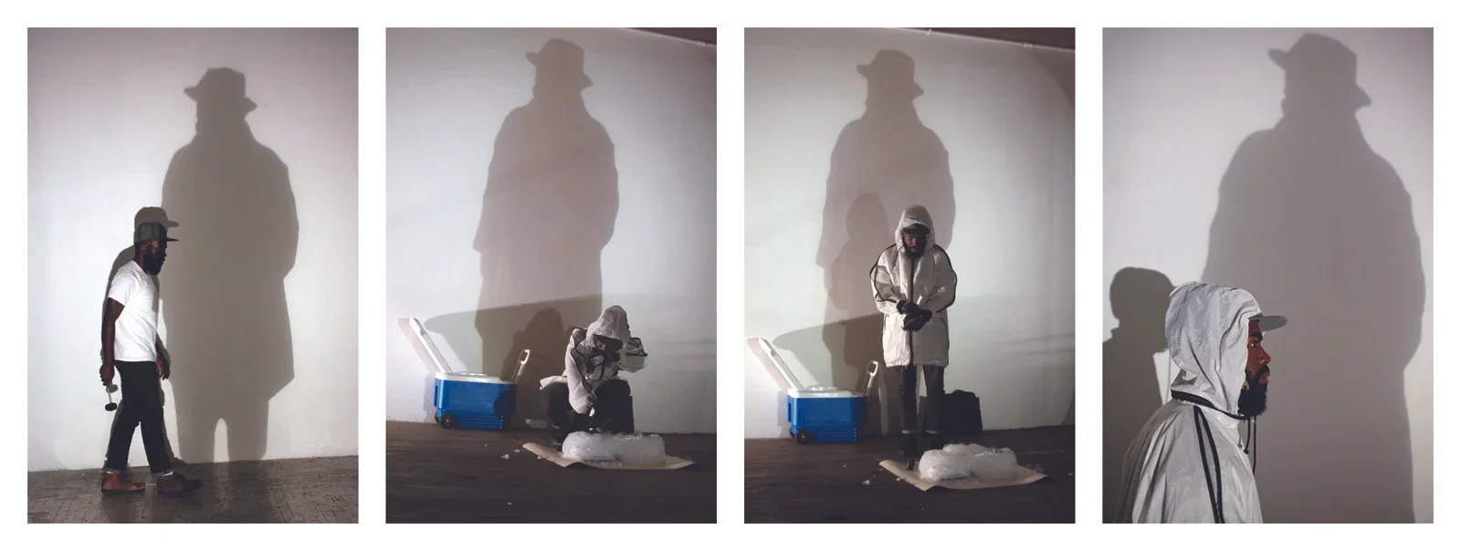 I Crush A Lot (Hammons). 2011-2013.

Digital photograph. 36 in. x 24 in. each. Edition of 3. From Communicating with Shadows, performance and photo series.