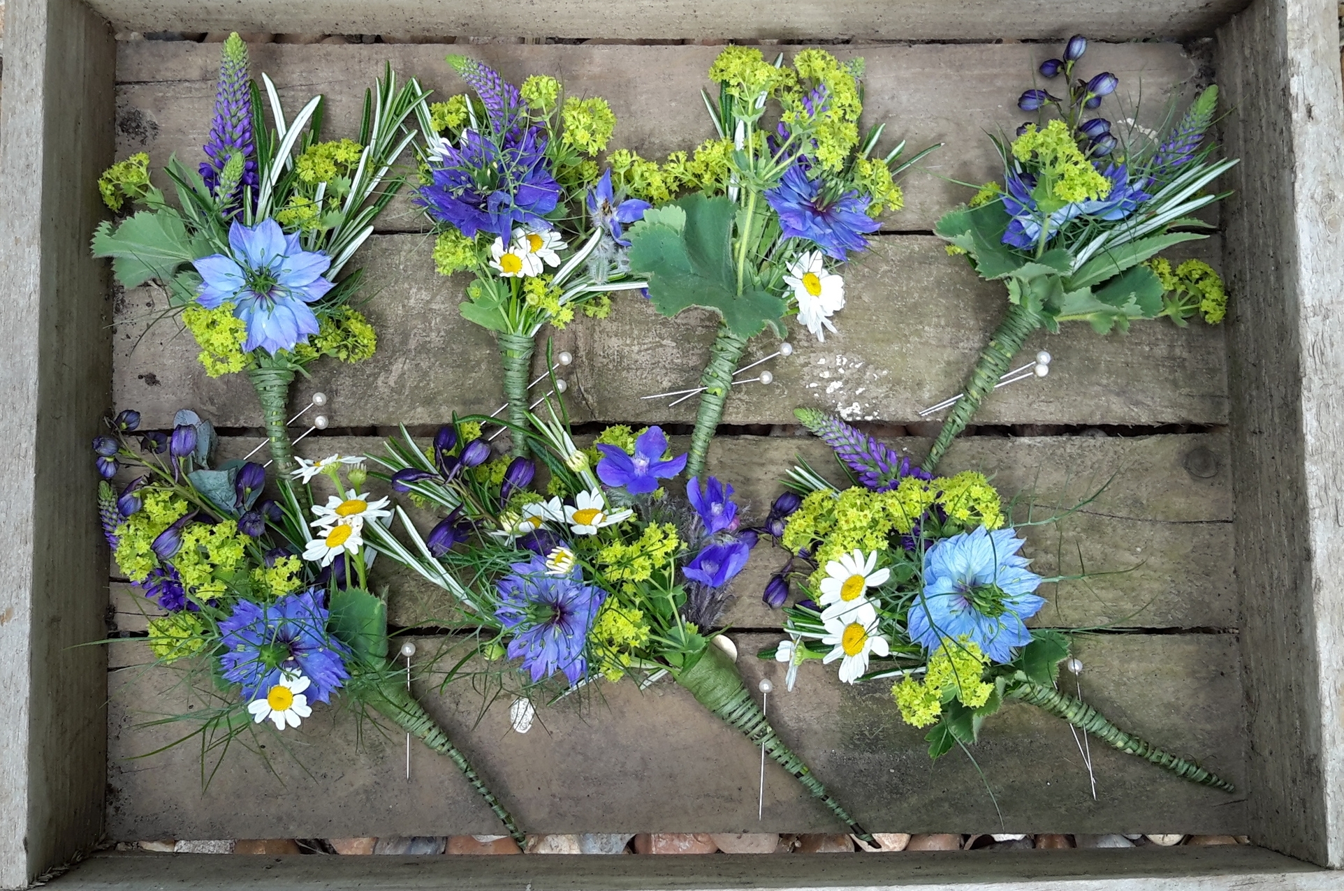 Summer wedding buttonholes