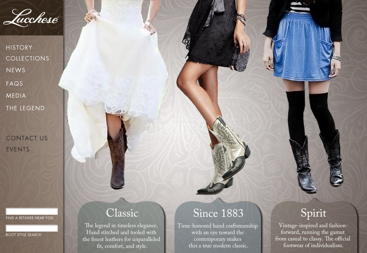 Lucchese Women's page mock-up