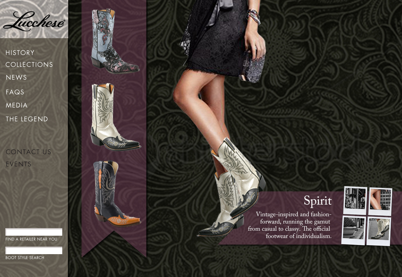 Lucchese Women's Collection page mock-up