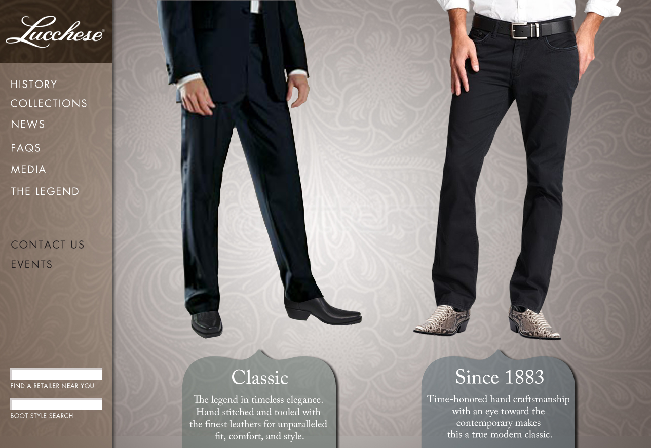 Lucchese Men's page mock-up