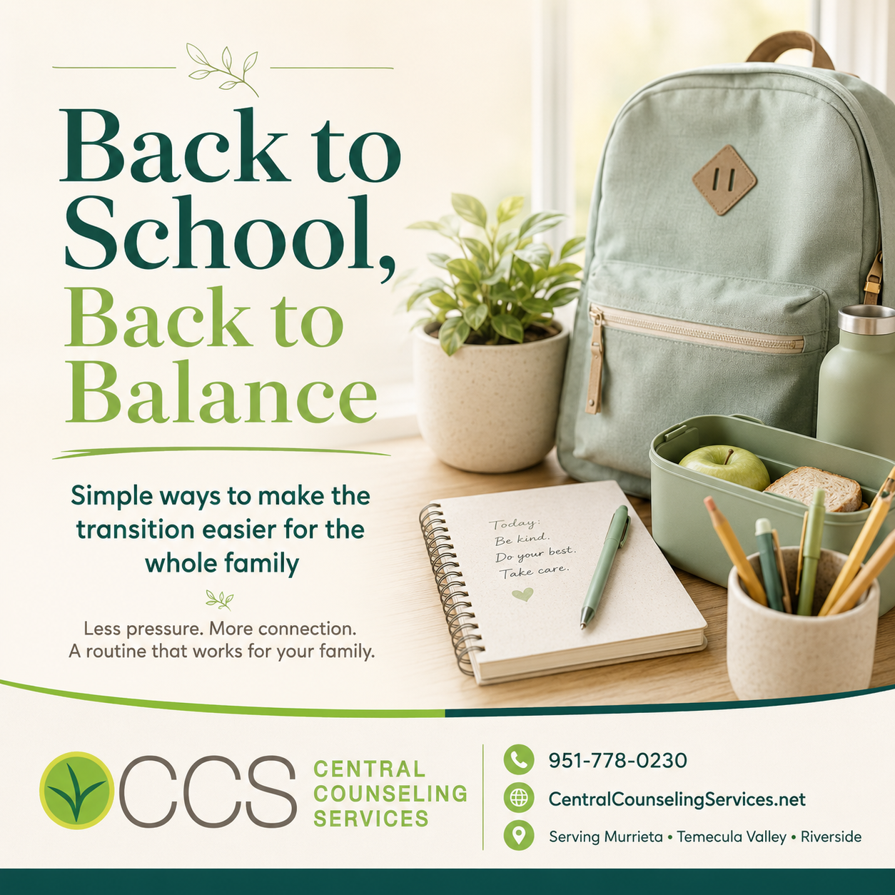 Back to School, Back to Balance: Helping Your Family Adjust to a New Routine