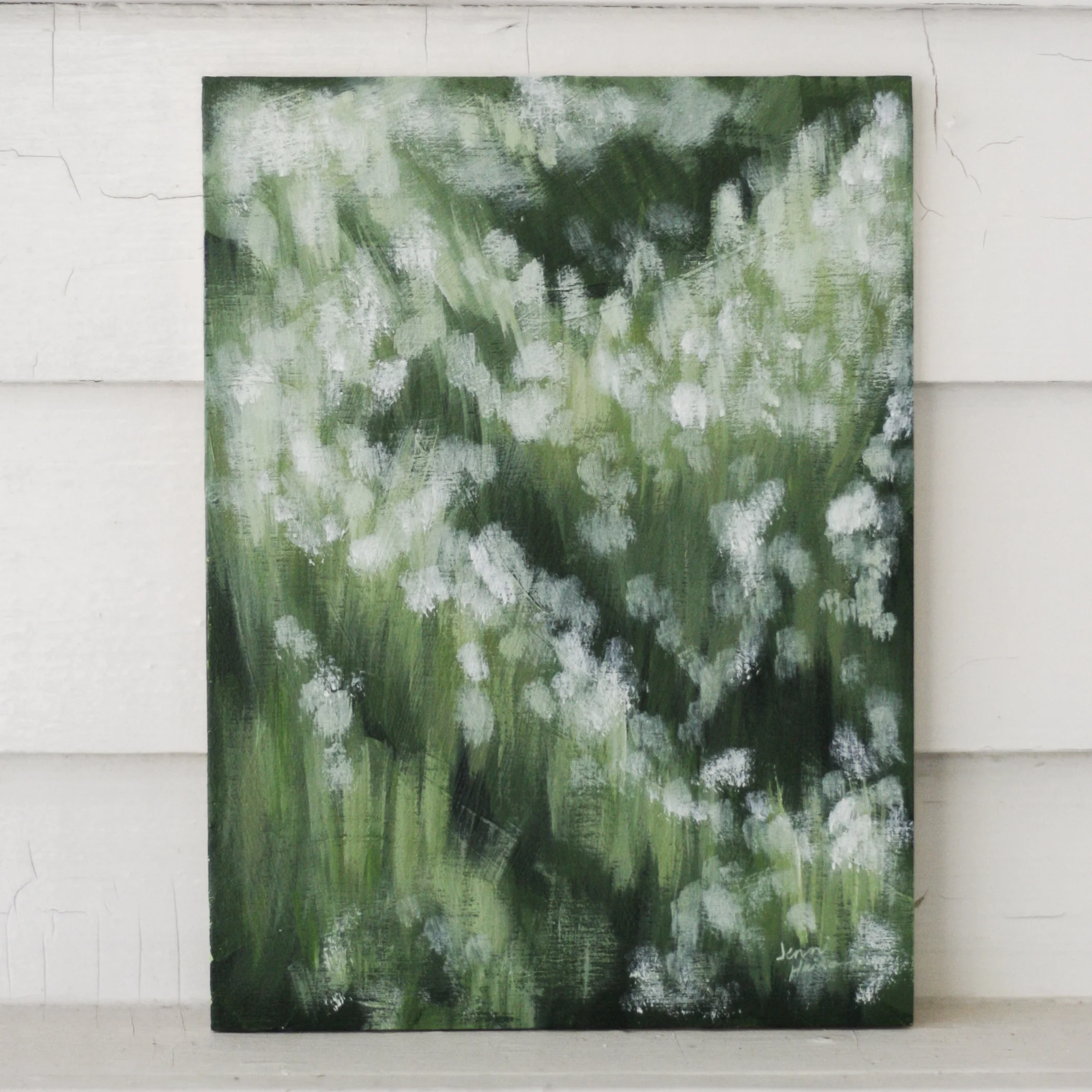 "Dandelion Fog" 6x8 Original Acrylic Painting