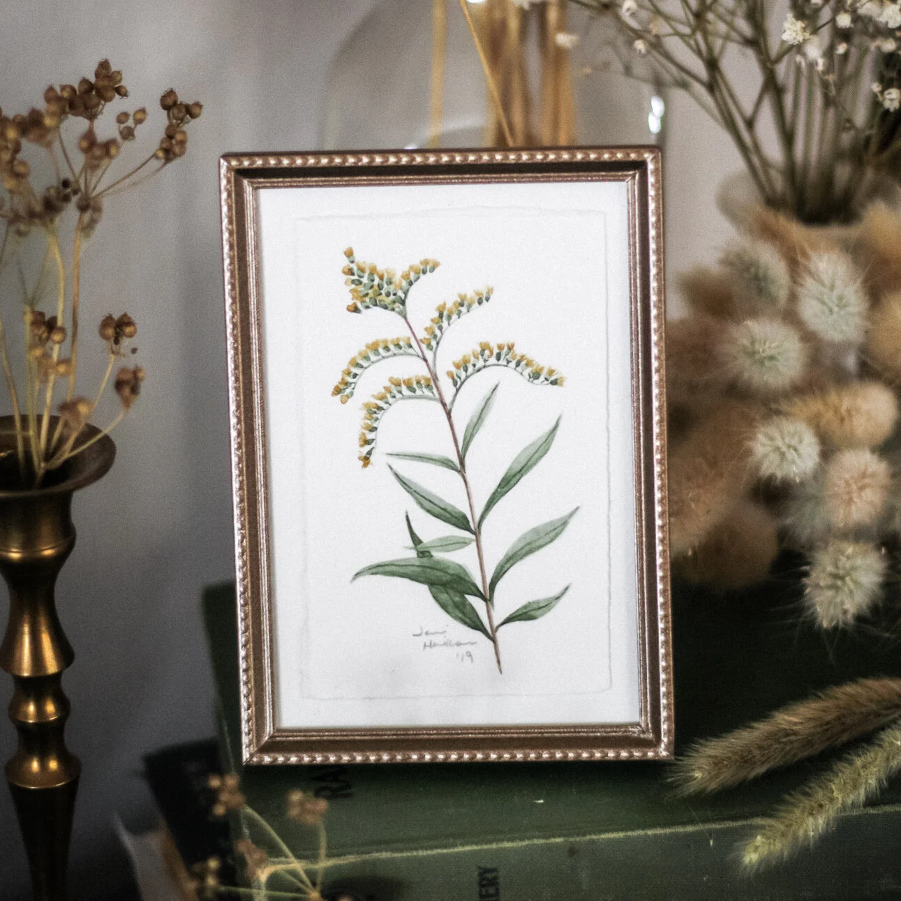 Goldenrod Study #3, Common Wheat Study #3 &amp; Prairie Sunflower Study #4 Triptych