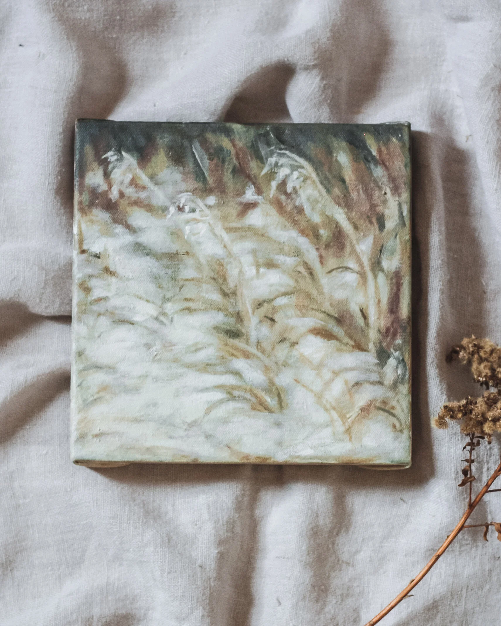 "Quiet My Soul", 8x8 Original Acrylic Painting