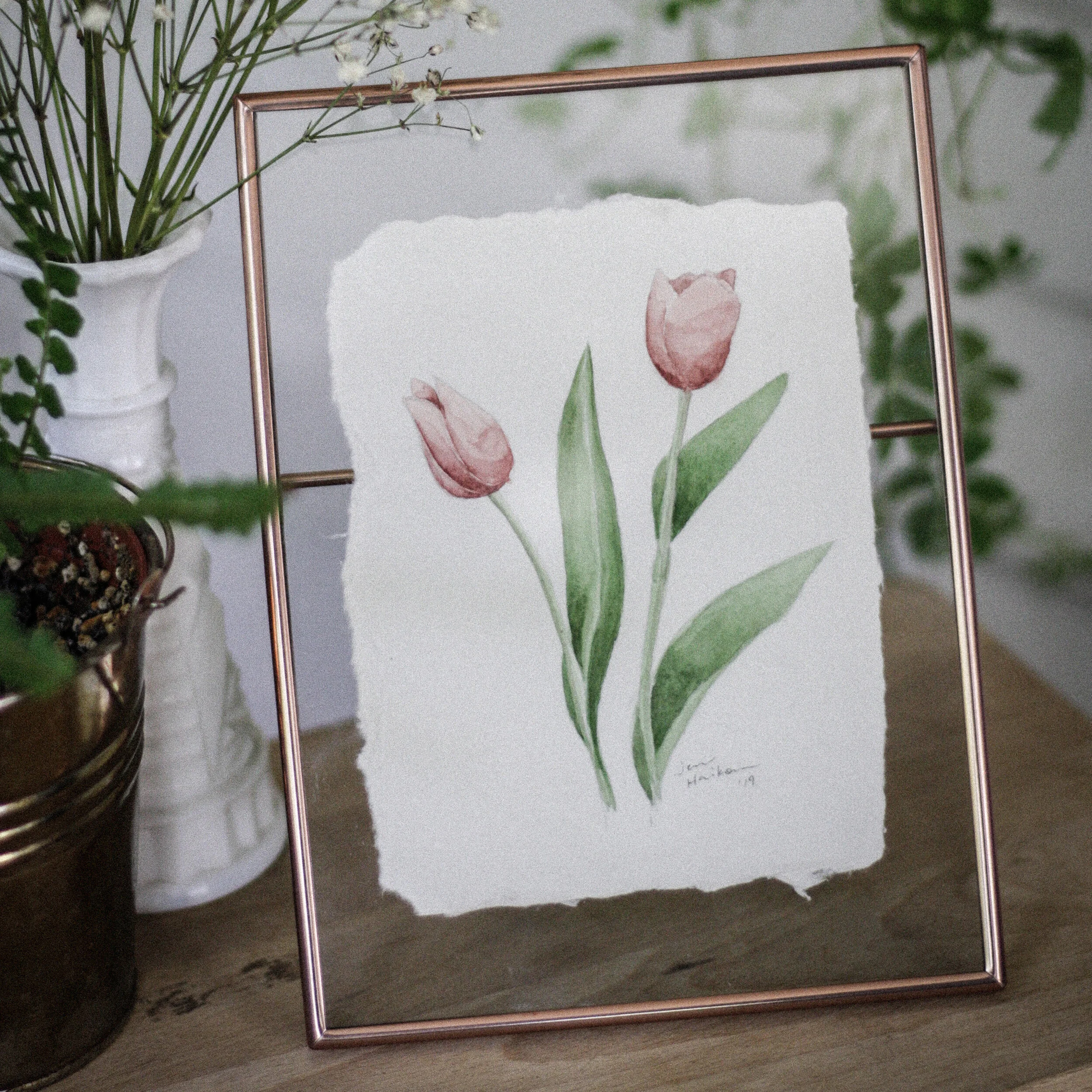 Spring Tulip Study #4, Watercolour on Paper