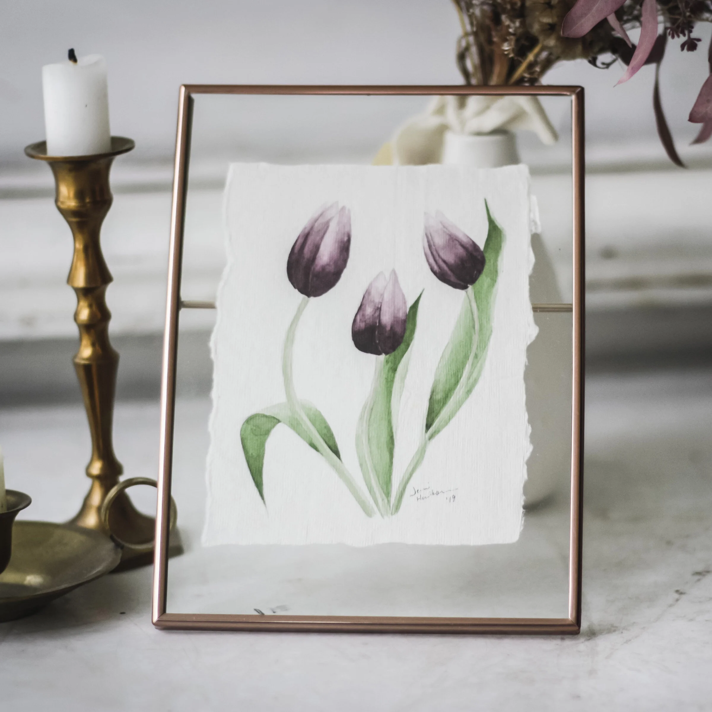 Spring Tulip Study #1, Watercolour on Paper