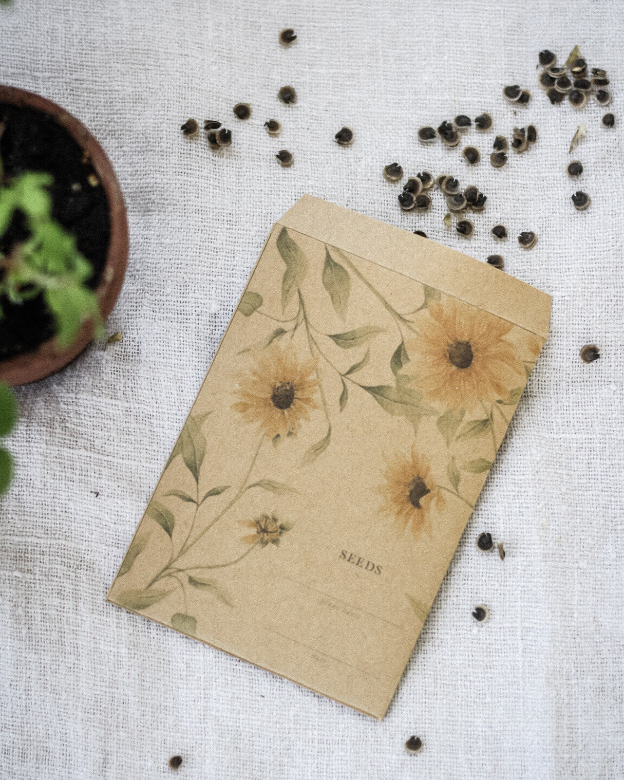 reservation pave Skære af Printable Seed Packet, Sunflower Design — Jenni Haikonen Studio