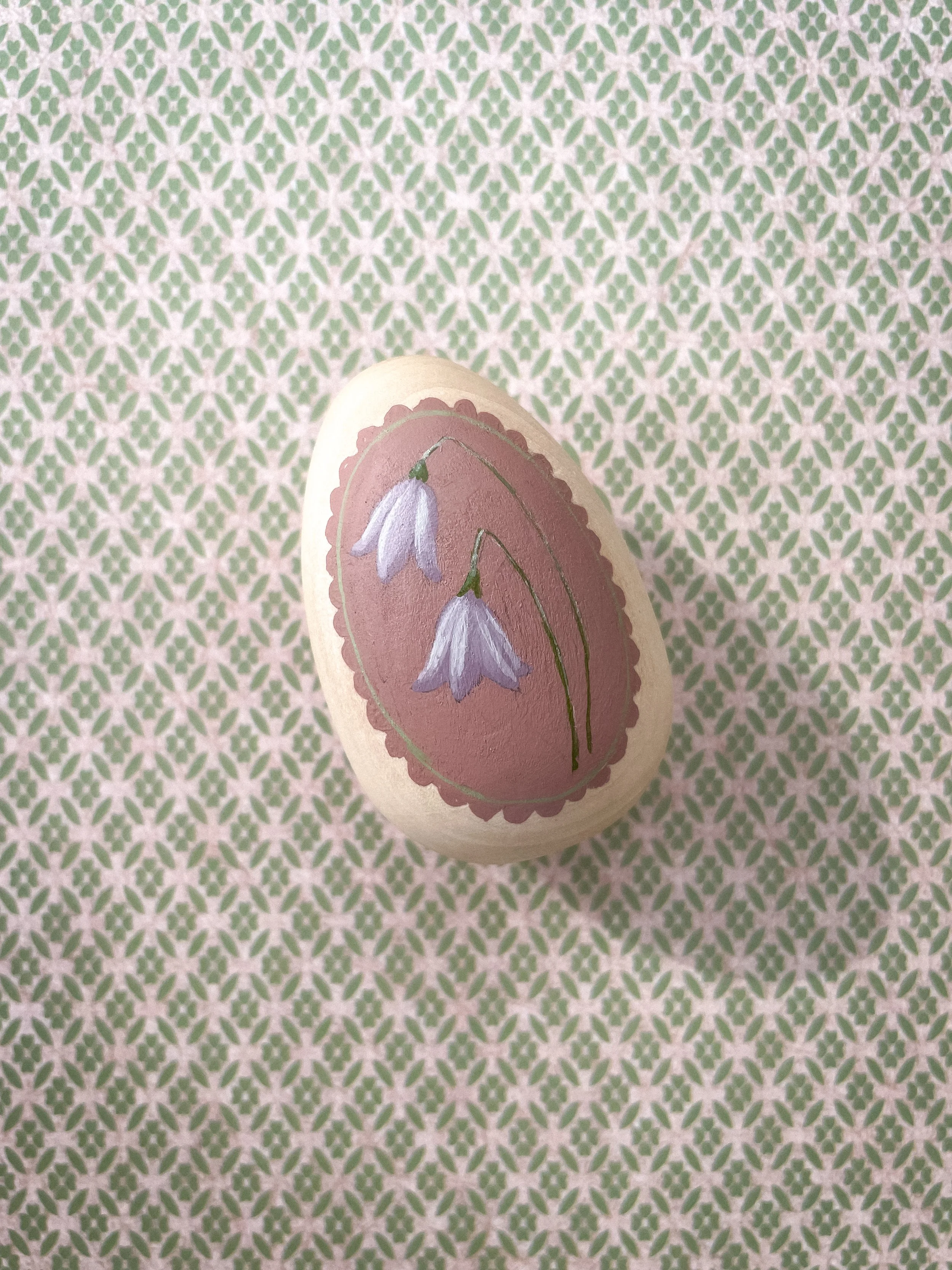 Harebell Painted Egg, Purple Border