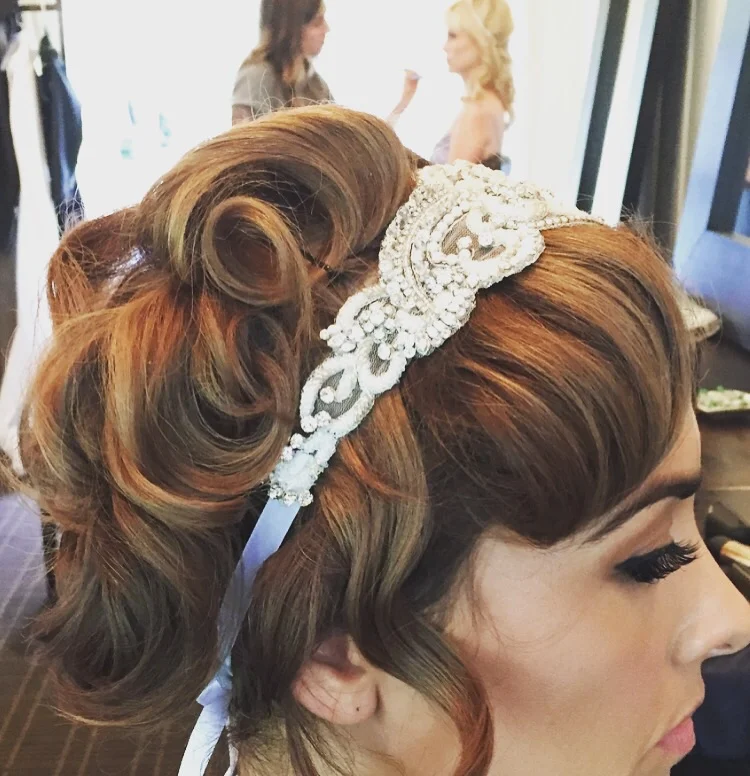 20's inspired bridesmaids hair and makeup.