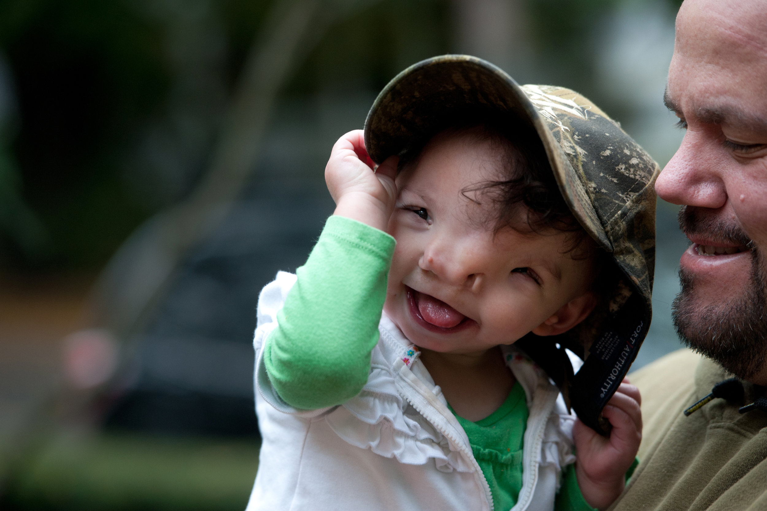 Violet, a toddler with a rare facial cleft, plays with her father before undergoing reconstructive craniofacial surgery at Boston Children's Hospital.