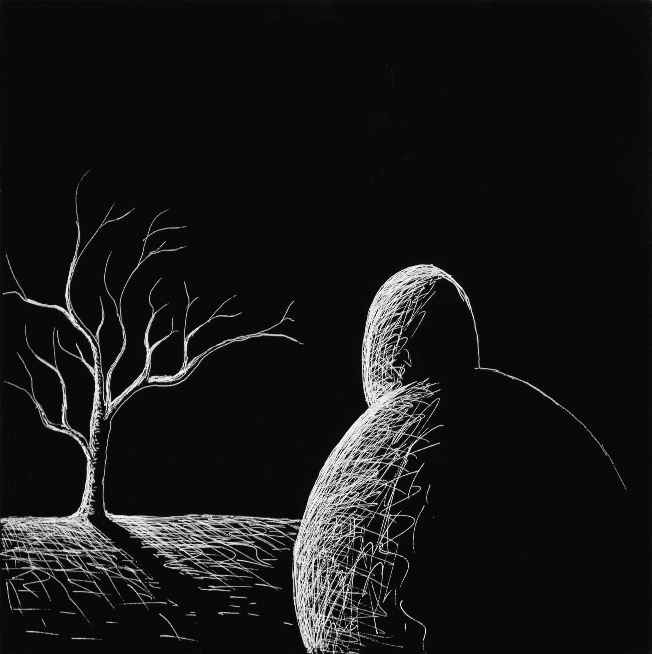Meet • 10 x 10 • Silver pen on panel • 200