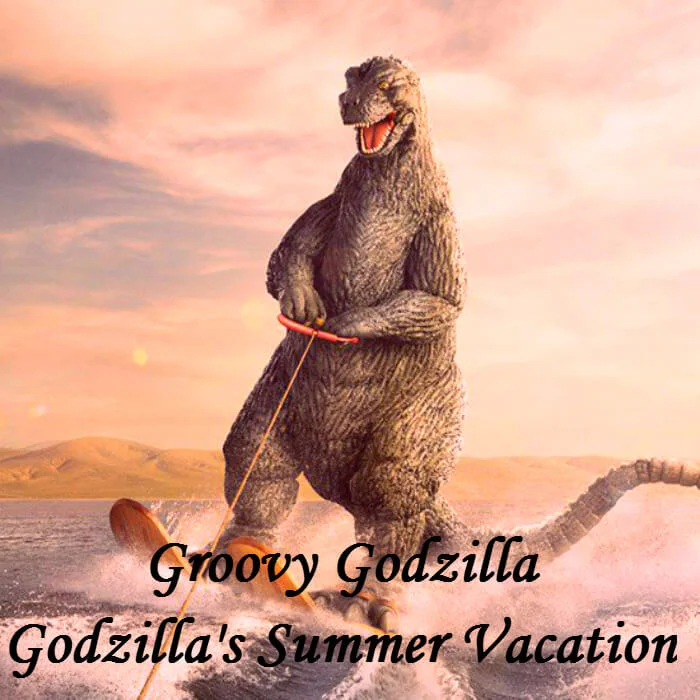 Ocean front grooves in 'Godzilla's Summer Vacation' from Groovy Godzilla