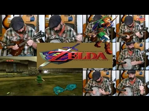 Watch this Legend of Zelda Ocarina of Time - Kokiri Forest cover by Banjo Guy Ollie