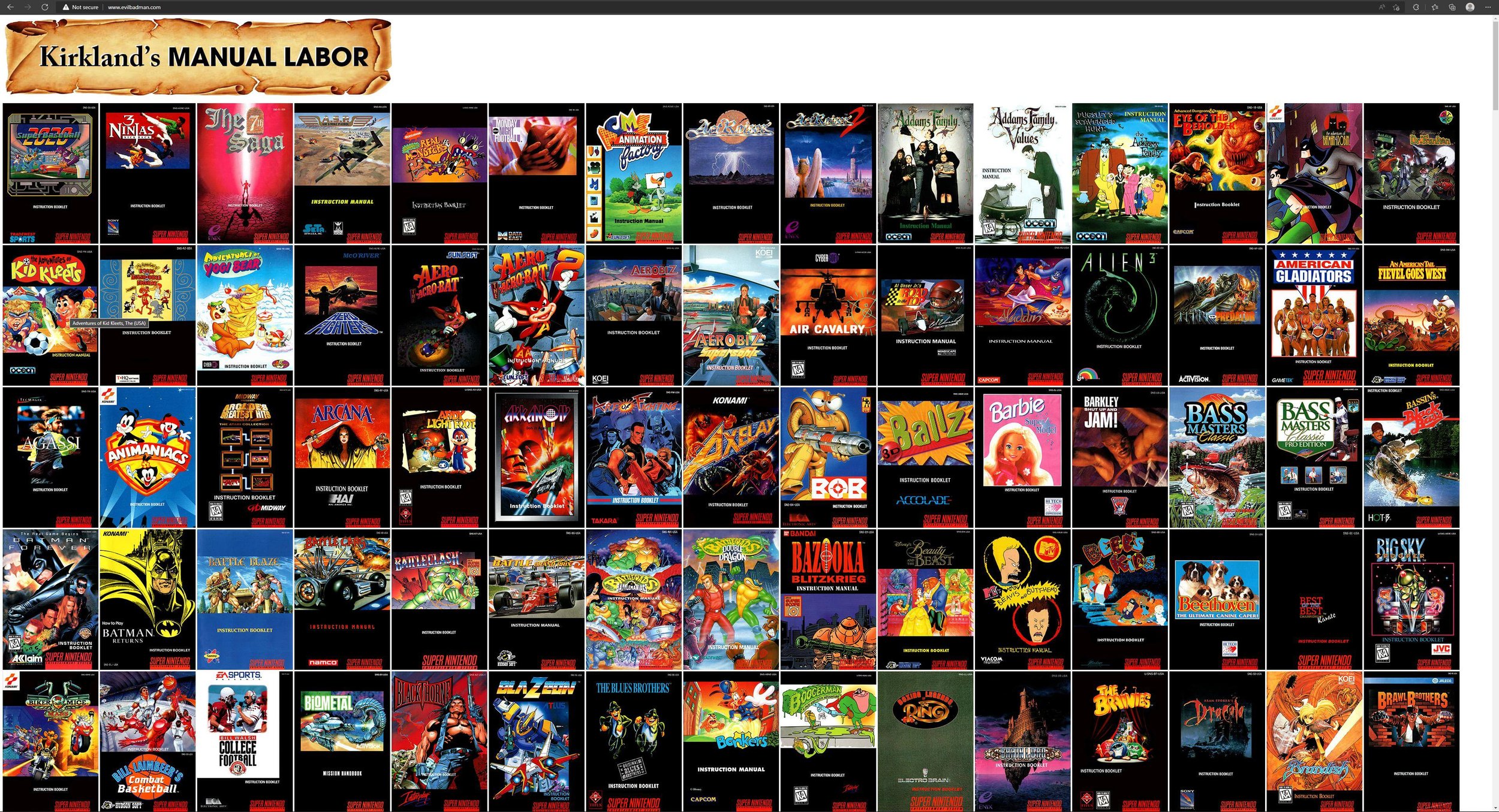 fordampning Tilskud sø Every single North American Super NES game booklet — Game Music 4 All