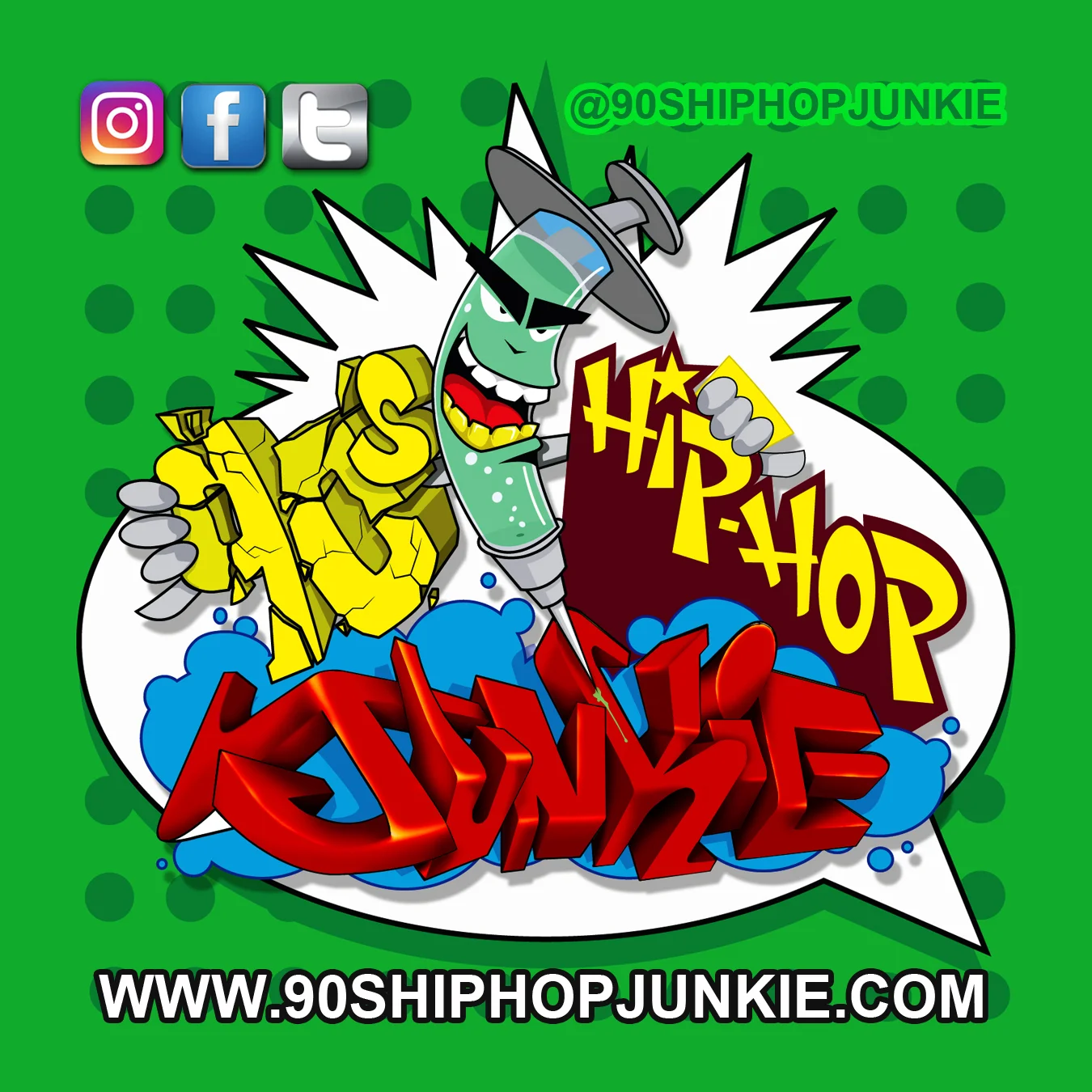 90sHipHopJunkie Mascot Sticker