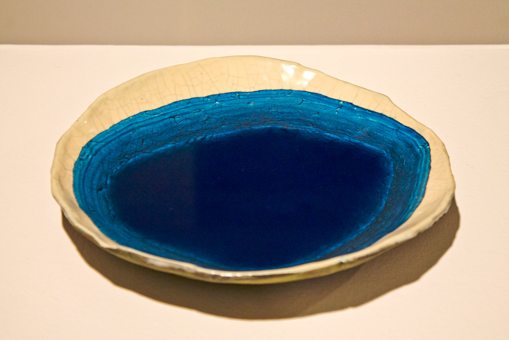   Evaporation Clock , 2012, Clay, glaze and water mixed with pigment 1.5 x 9 x 9 in. 