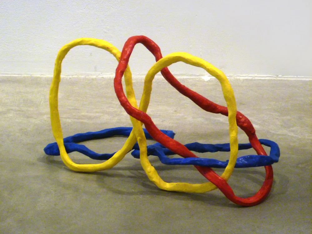 Borromean Ring Variation #2 , 2011, Clay with acrylic, 12 x 12 x 12 in.