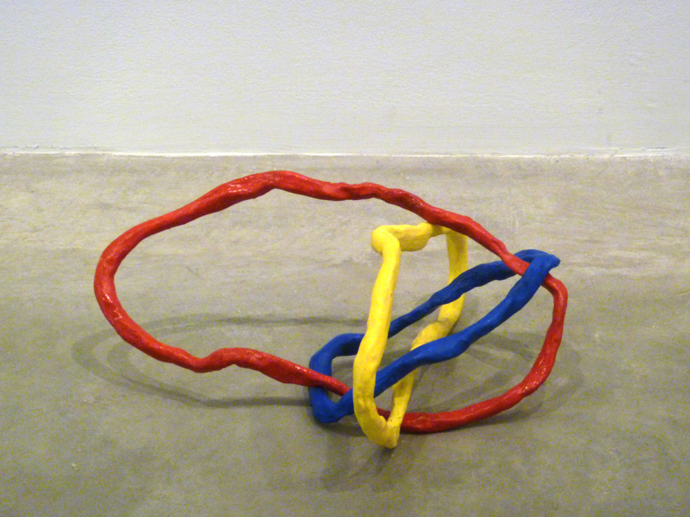 Borromean Ring Variation #3 , 2011, Clay with acrylic, 12 x 12 x 12 in.
