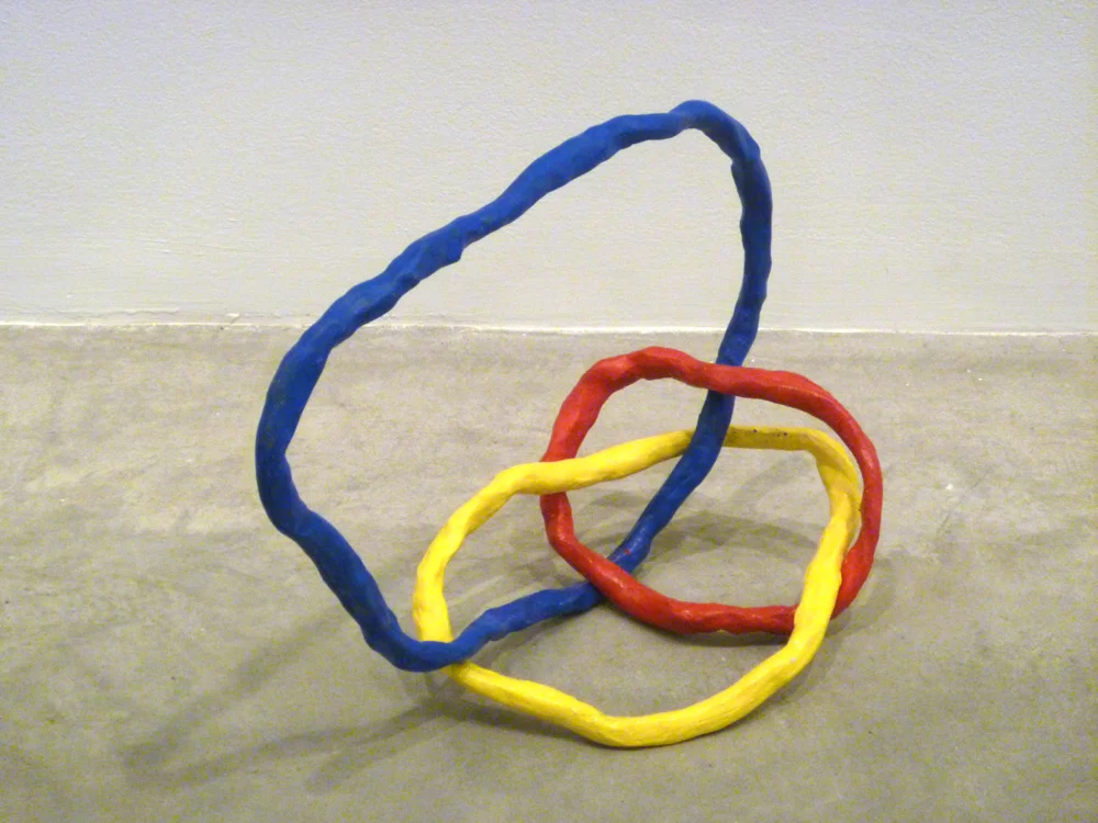 Borromean Ring Variation #4 , 2011, Clay with acrylic, 12 x 12 x 12 in.