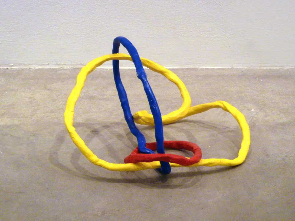 Borromean Ring Variation #5 , 2011, Clay with acrylic, 12 x 12 x 12 in.