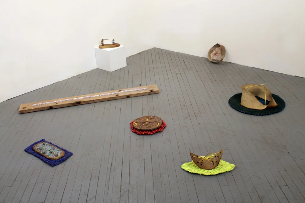 Abacus Series , Installation view, 2012 I am interested in abacus' ability to act as a converter between ourselves and the enigmatic. An abacus can function as both a tool and a toy. In both scenarios, it serves as a demonstrative device that provides an opportunity for the viewer to learn on an experiential level through the physicality of the object. 