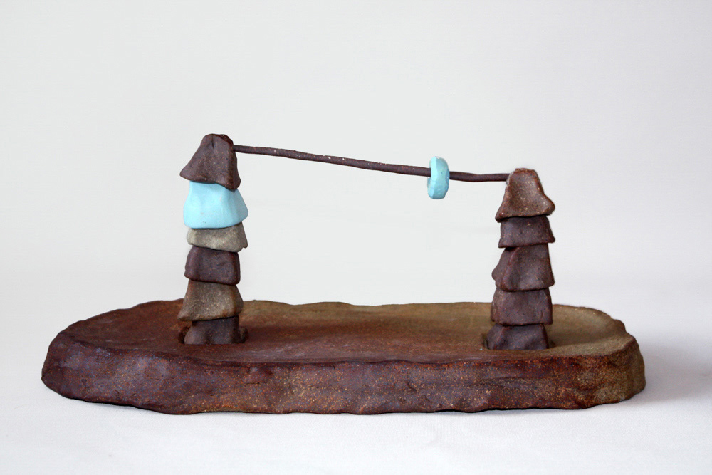   Scale Abacus , 2011, Clay and pigment, 6 x 11 x 5 in. 