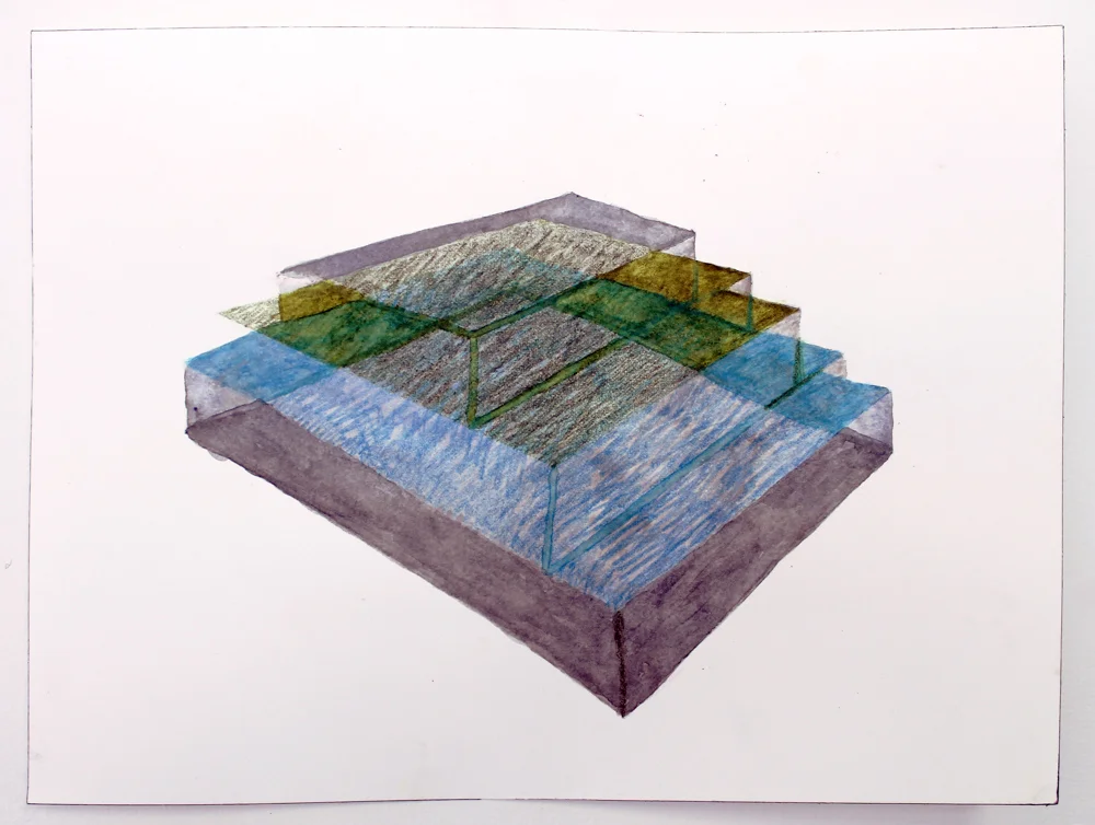 Impossible Shape 1b , 2012, Watercolor and graphite on paper, 9 x 12 in.