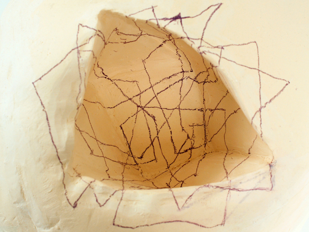 Cross Section #3 (detail), 2010, Clay and glaze, 12 x 11 x 14 in.
