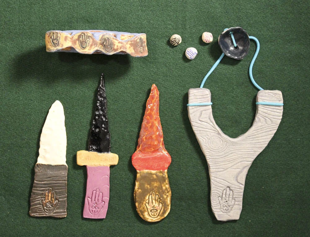Guy Ben-Ari & Leah Wolff, The Best Defense is a Good Hamsa , 2012, Clay and glaze